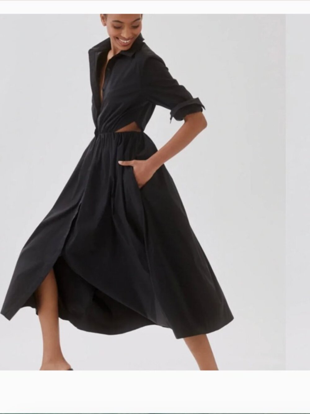 Anthropologie - Sunday in Brooklyn Cutout Midi Shirtdress